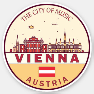 Skyline-Emblem in Wien Aufkleber