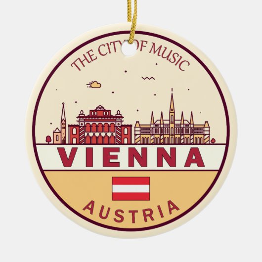 Skyline-Emblem in Wien Keramik Ornament (Vorne)