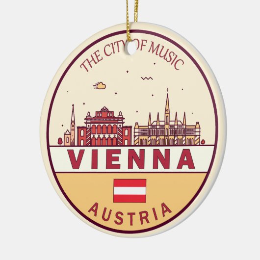 Skyline-Emblem in Wien Keramik Ornament (Links)