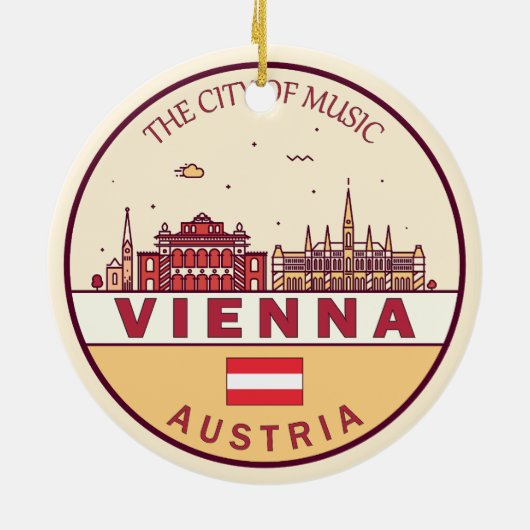 Skyline-Emblem in Wien Keramik Ornament (Hinten)