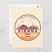Skyline-Emblem in Wien Postkarte (Vorne/Hinten)