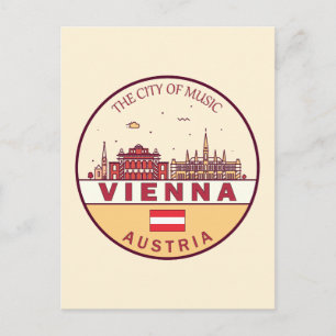 Skyline-Emblem in Wien Postkarte