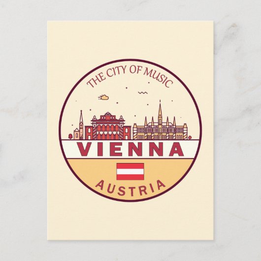 Skyline-Emblem in Wien Postkarte (Vorderseite)