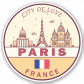 Skyline-Emblem Paris-Frankreich Aufkleber (Vorderseite)