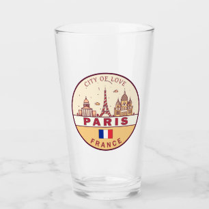 Skyline-Emblem Paris-Frankreich Glas