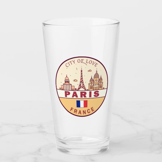 Skyline-Emblem Paris-Frankreich Glas (Vorderseite)