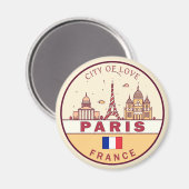 Skyline-Emblem Paris-Frankreich Magnet (Vorderseite/Rückseite)
