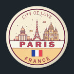 Skyline-Emblem Paris-Frankreich Magnet<br><div class="desc">Paris minimalistisches,  farbenfrohes Kunstdesign mit Denkmälern und Sehenswürdigkeiten der Stadt in Frankreich.</div>