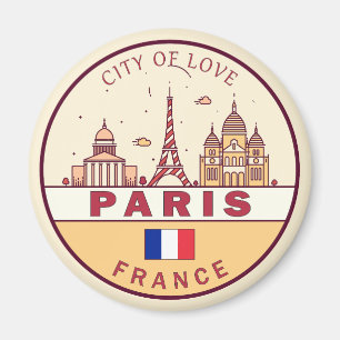Skyline-Emblem Paris-Frankreich Magnet