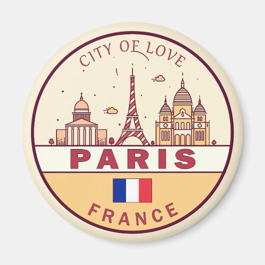 Skyline-Emblem Paris-Frankreich Magnet (Vorne)