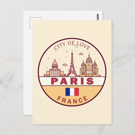 Skyline-Emblem Paris-Frankreich Postkarte (Vorne/Hinten)