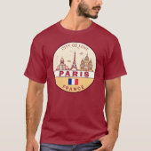 Skyline-Emblem Paris-Frankreich T-Shirt (Vorderseite)