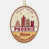 Skyline-Emblem Phoenix Arizona City Keramik Ornament (Rechts)