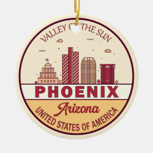 Skyline-Emblem Phoenix Arizona City Keramik Ornament