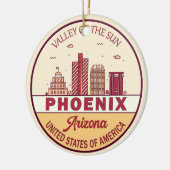 Skyline-Emblem Phoenix Arizona City Keramik Ornament (Links)