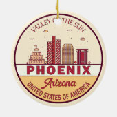 Skyline-Emblem Phoenix Arizona City Keramik Ornament (Hinten)