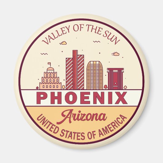 Skyline-Emblem Phoenix Arizona City Magnet (Vorne)