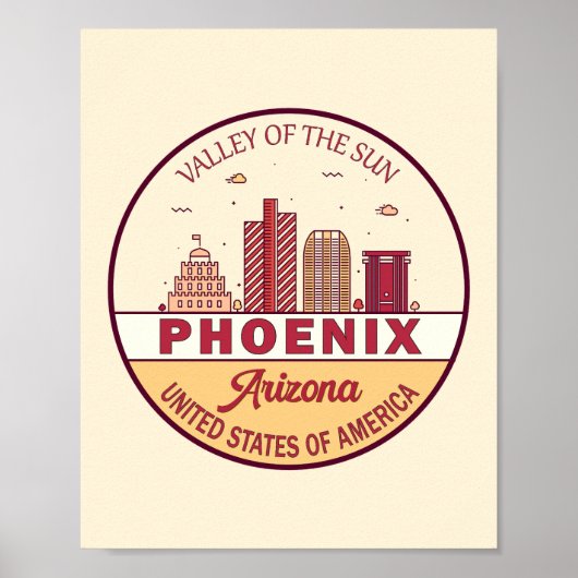 Skyline-Emblem Phoenix Arizona City Poster (Vorne)