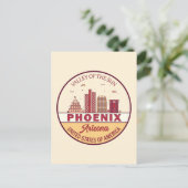 Skyline-Emblem Phoenix Arizona City Postkarte (Stehend Vorderseite)