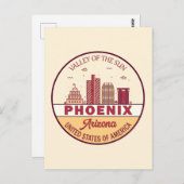 Skyline-Emblem Phoenix Arizona City Postkarte (Vorne/Hinten)
