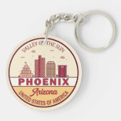 Skyline-Emblem Phoenix Arizona City Schlüsselanhänger (Rückseite)