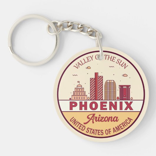 Skyline-Emblem Phoenix Arizona City Schlüsselanhänger (Vorderseite)