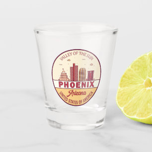 Skyline-Emblem Phoenix Arizona City Schnapsglas
