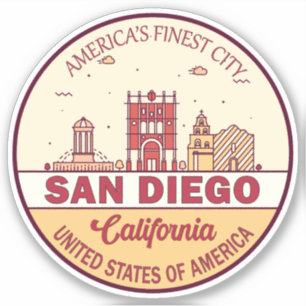 Skyline Emblem San Diego California Aufkleber