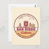 Skyline Emblem San Diego California Postkarte (Vorne/Hinten)