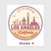 Skyline Emblem von Los Angeles California Aufkleber (Blatt)