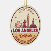 Skyline Emblem von Los Angeles California Keramik Ornament (Rechts)