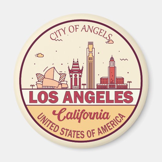 Skyline Emblem von Los Angeles California Magnet (Vorne)