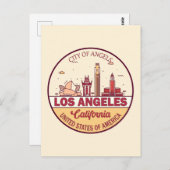Skyline Emblem von Los Angeles California Postkarte (Vorne/Hinten)