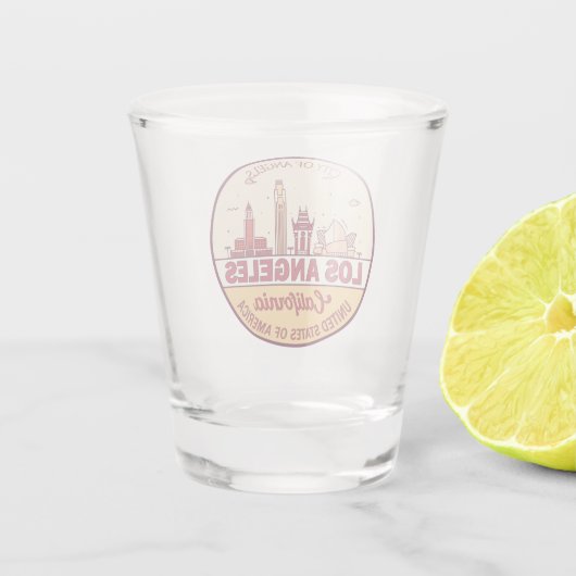 Skyline Emblem von Los Angeles California Schnapsglas (Rückseite)