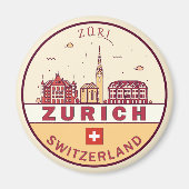 Skyline-Emblem Zürich Schweiz Magnet (Vorne)