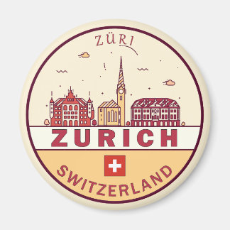 Skyline-Emblem Zürich Schweiz Magnet