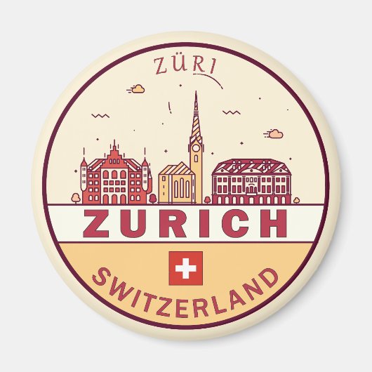 Skyline-Emblem Zürich Schweiz Magnet (Vorne)