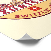 Skyline-Emblem Zürich Schweiz Poster (Ecke)