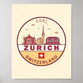 Skyline-Emblem Zürich Schweiz Poster (Vorne)