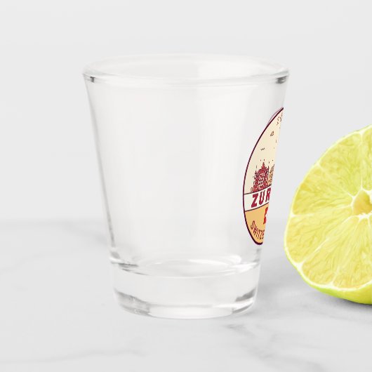 Skyline-Emblem Zürich Schweiz Schnapsglas (Links)