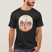 Skyline-Emblem Zürich Schweiz T-Shirt (Vorderseite)