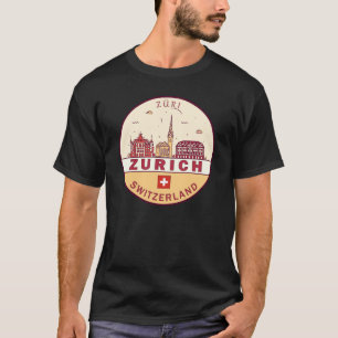 Skyline-Emblem Zürich Schweiz T-Shirt