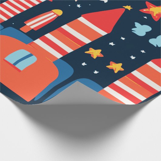 Skyline Fireworks Night Sky Geschenkpapier (Ecke)
