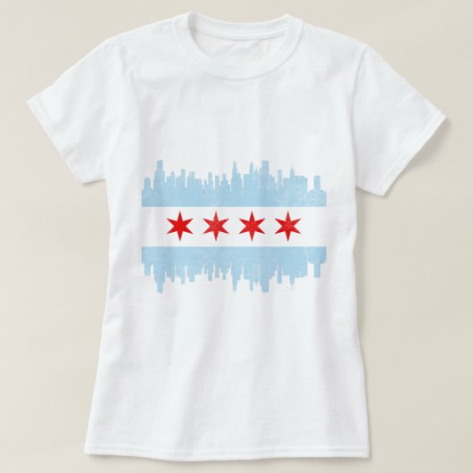 Skyline-Flag in Chicago T-Shirt (Design vorne)