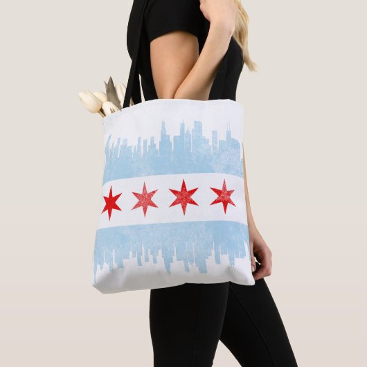Skyline-Flagge von Chicago Tasche (Von Nahem)