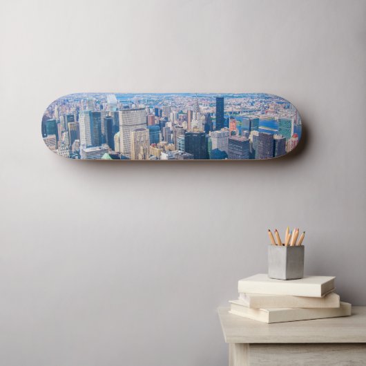 Skyline-Foto-Gebäude von New York City Skateboard (Wandkunst (Horz))