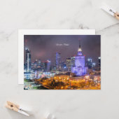 Skyline-Foto in Warschau, Polen, Karte (Vorderseite/Rückseite Beispiel)