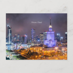 Skyline-Foto in Warschau, Polen, Postkarte