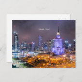 Skyline-Foto in Warschau, Polen, Postkarte (Vorne/Hinten)