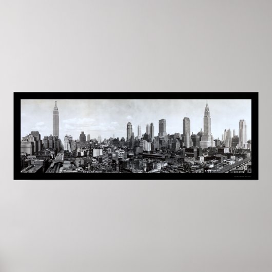 Skyline-Foto Mitte-New York 1931 Poster (Vorne)